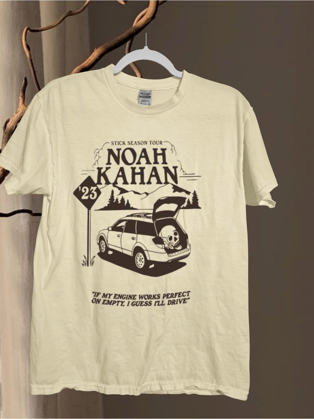 Gildan Cream Noah Kahan Stick Season Tour Graphic Tee